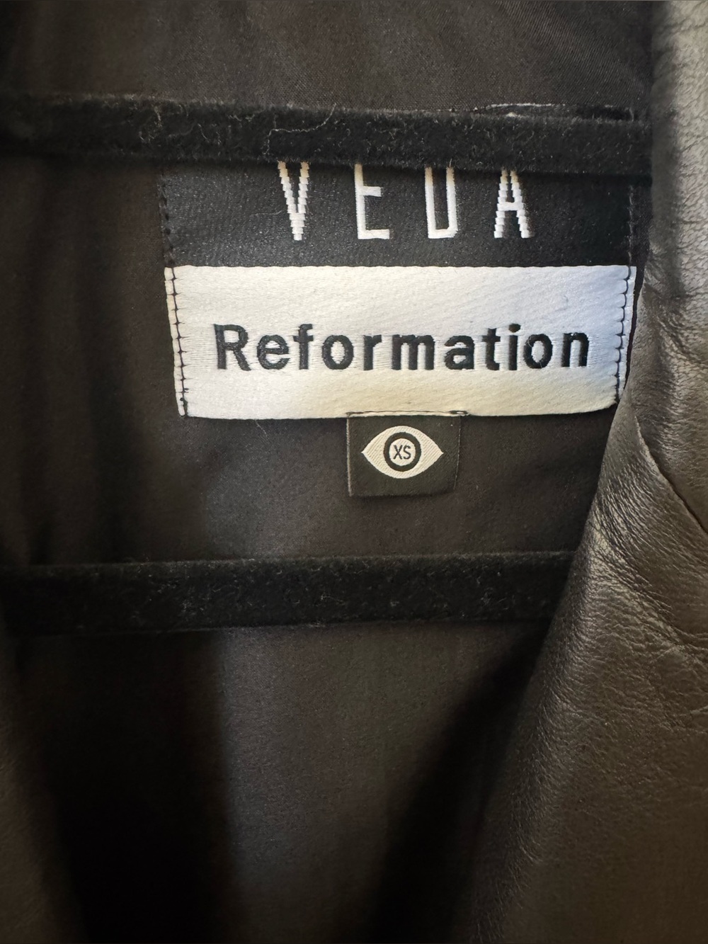Reformation Black Leather Single-Button Blazer - Picture 3 of 8